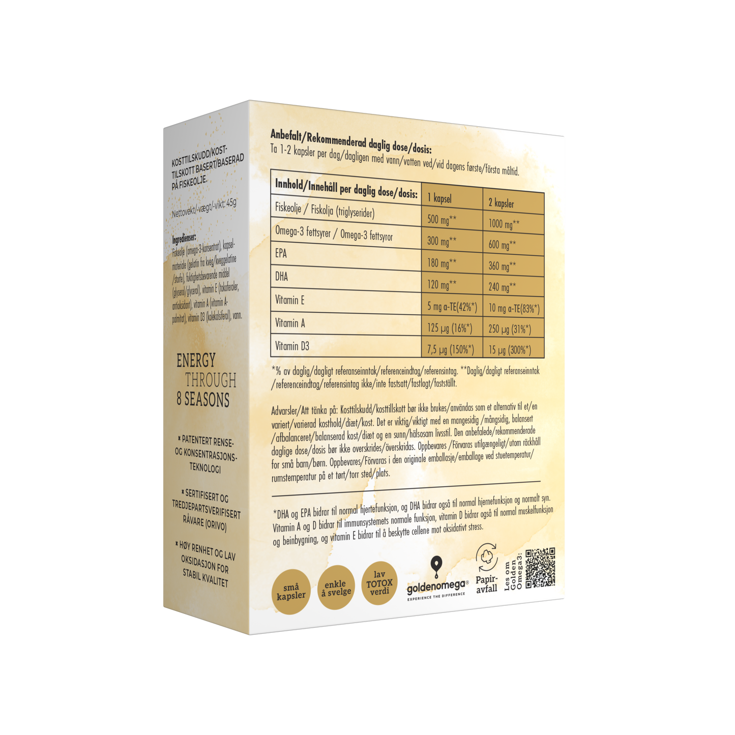 GOLDEN OMEGA3 FISKEOLJE Aarja Health Norge