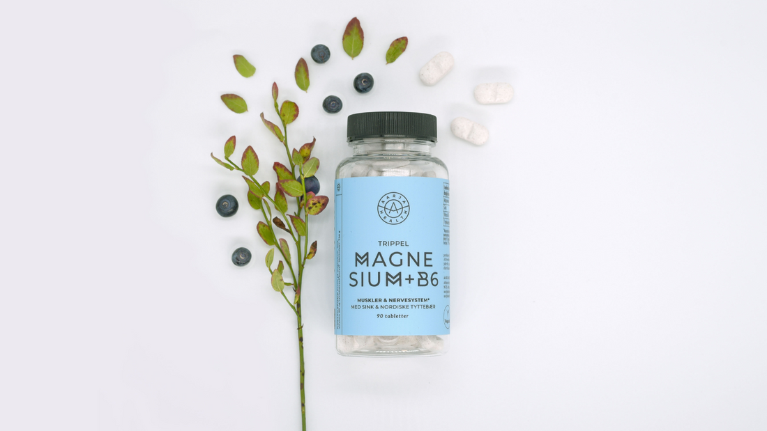 På bildet er det en lyseblå boks med magnesium