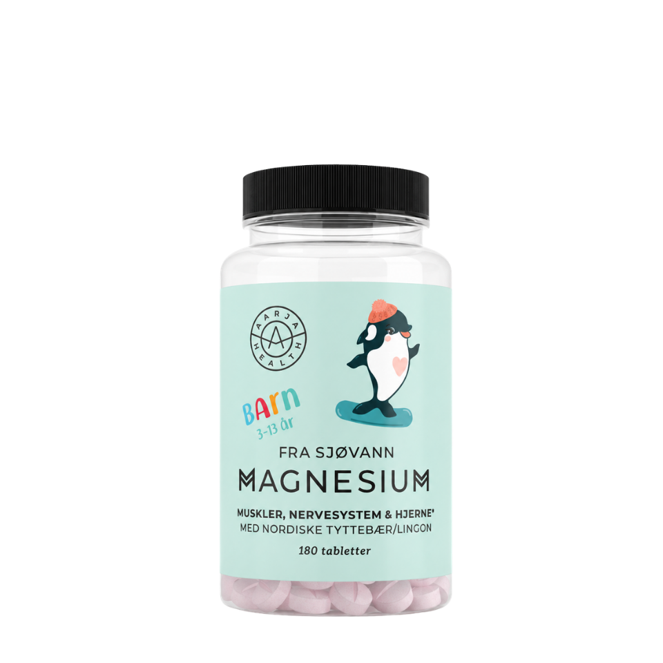 MAGNESIUM MED TYTTEBÆR FOR BARN Aarja Health Norge