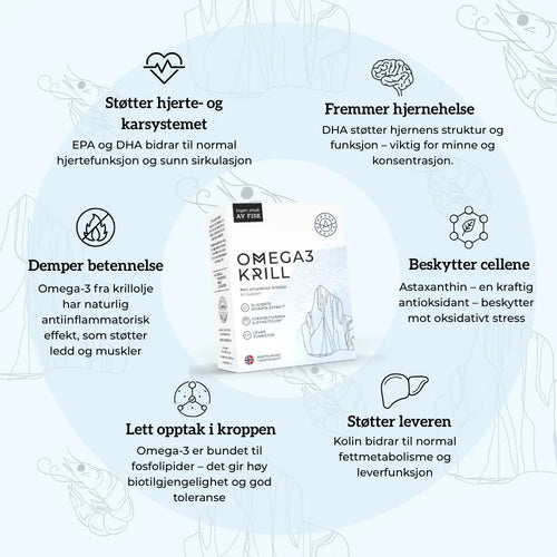 OMEGA3 KRILL,  KOLIN OG ASTAXANTHIN Aarja Health®