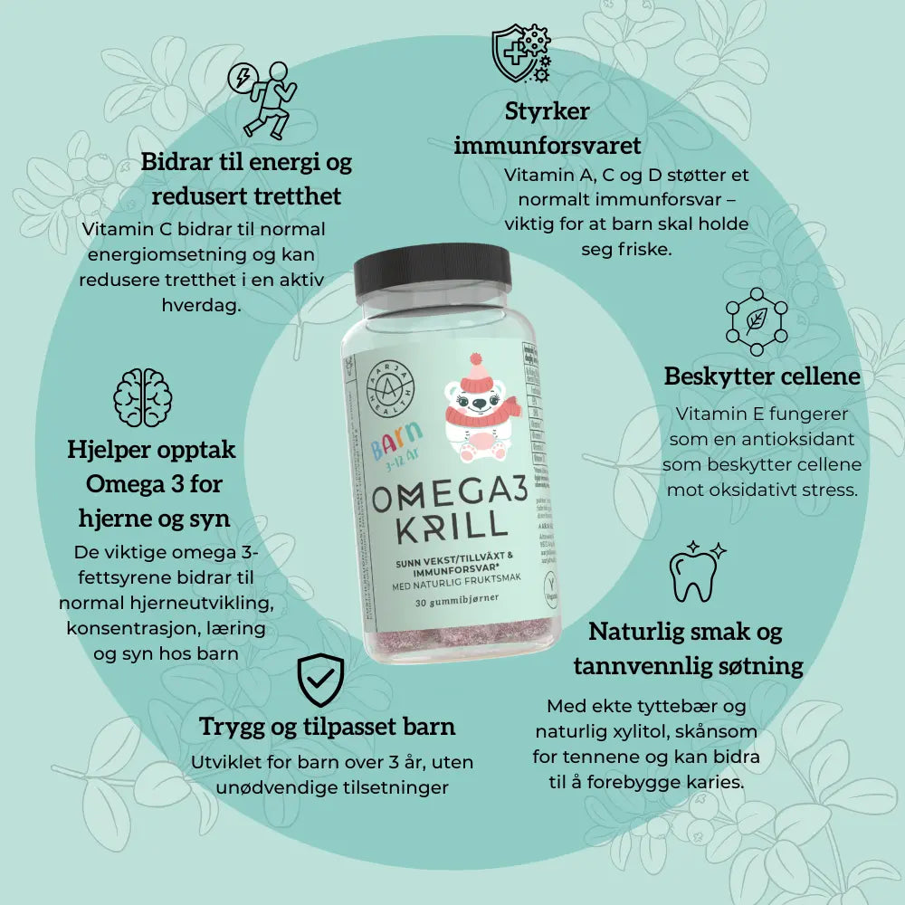 MULTI OMEGA-3 BARN, VIT A, C, D & E Aarja Health