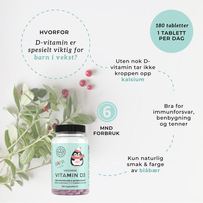 VITAMIN D3 & TYTTEBÆR FOR BARN