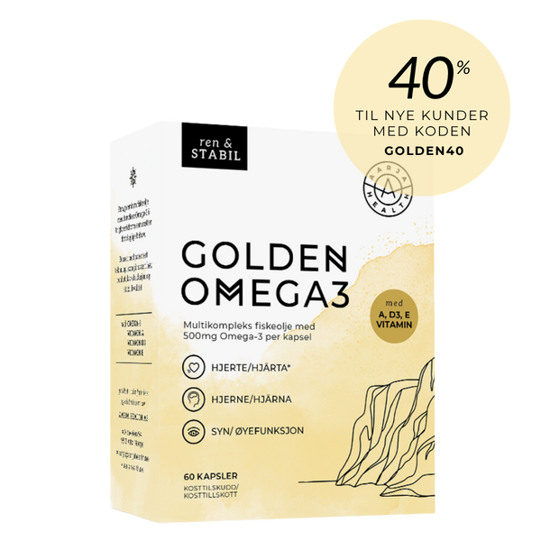 GOLDEN OMEGA3 FISKEOLJE, VIT A, E, D Aarja Health Norge