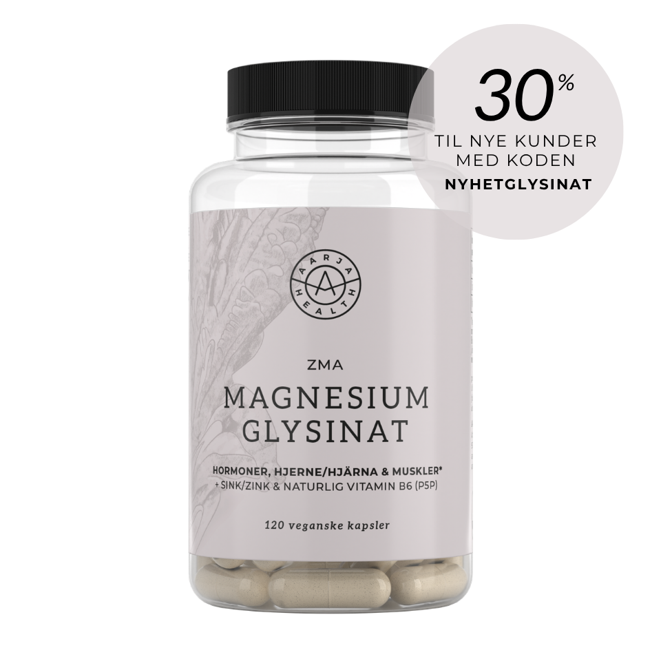ZMA - MAGNESIUM GLYSINAT MED B6, SINK OG HAMP Aarja Health Norge
