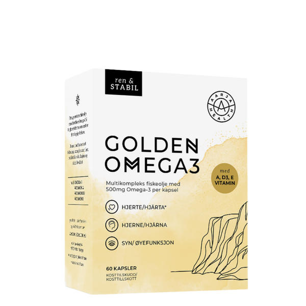 GOLDEN OMEGA3 FISKEOLJE, VIT A, E, D Aarja Health Norge