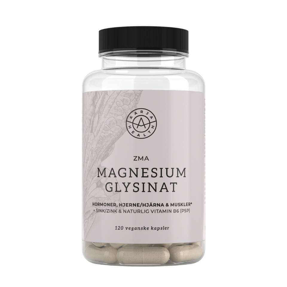 ZMA - MAGNESIUM GLYSINAT MED B6, SINK OG HAMP Aarja Health Norge