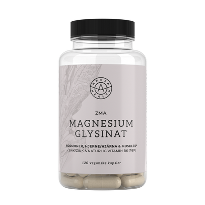 ZMA - MAGNESIUM GLYSINAT MED B6, SINK OG HAMP Aarja Health Norge
