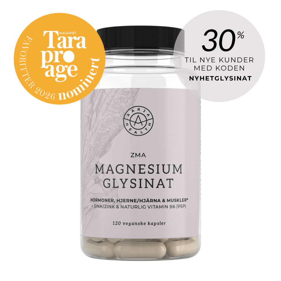 ZMA - MAGNESIUM GLYSINAT MED B6, SINK OG HAMP Aarja Health Norge