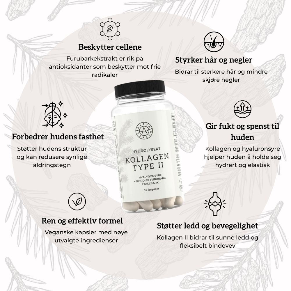 KOLLAGEN 2, HYALURONSYRE OG FURUBARK Aarja Health
