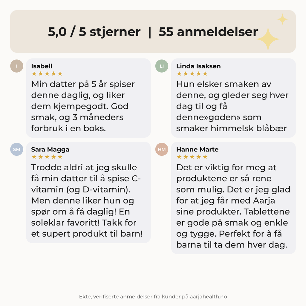 VITAMIN C MED TYTTEBÆR FOR BARN Aarjahealth