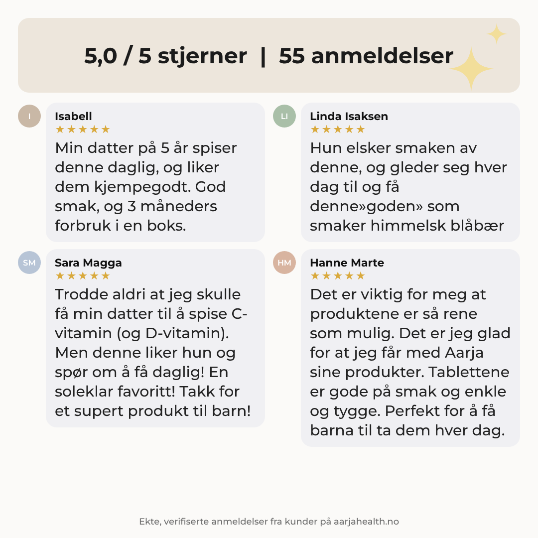 VITAMIN C MED TYTTEBÆR FOR BARN Aarjahealth